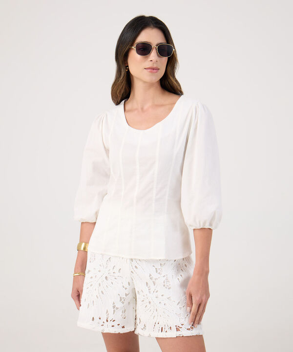 Blusa Unicolor Con Textura  image number null