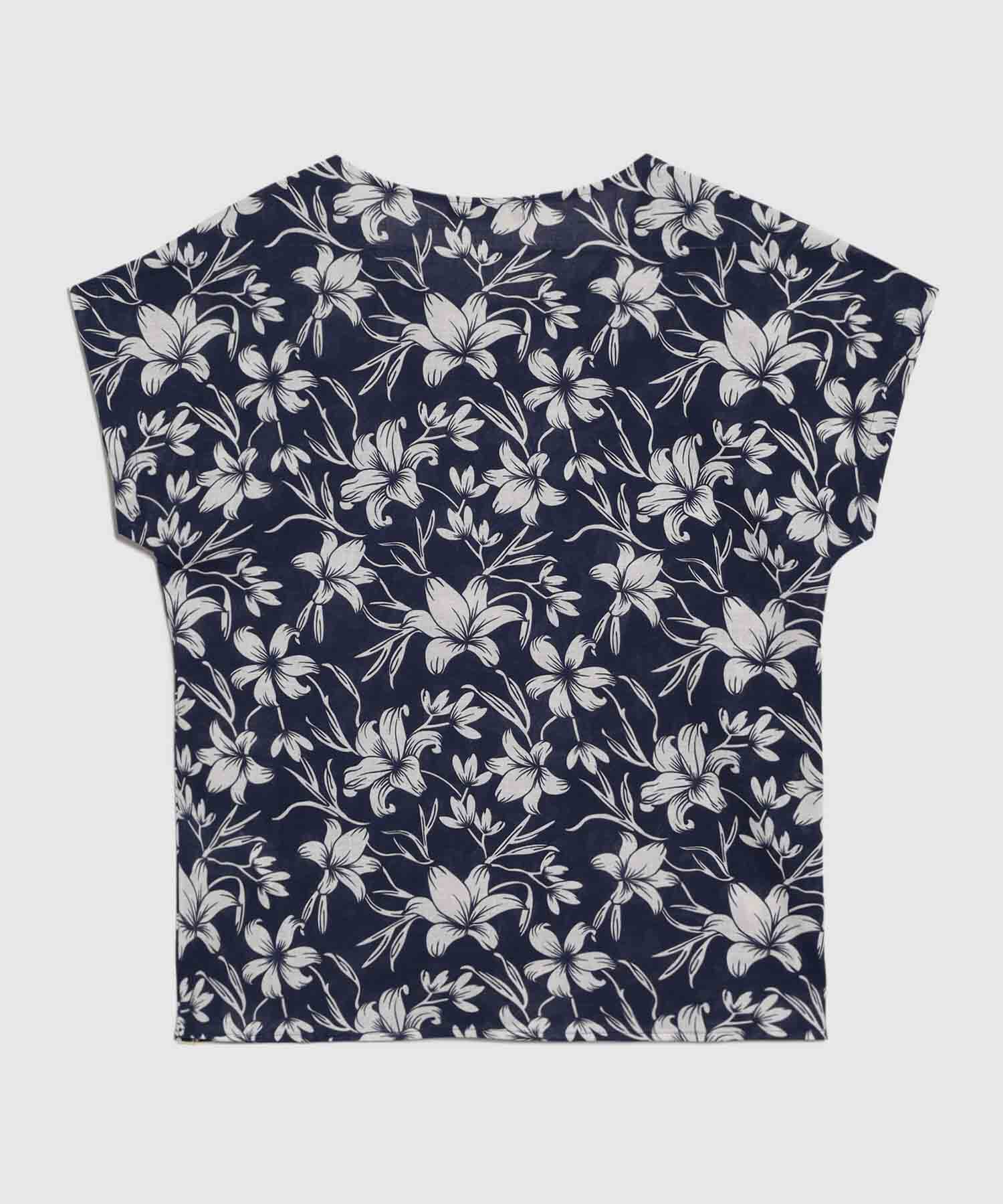 Blusa Estampada Cuello Redondo 