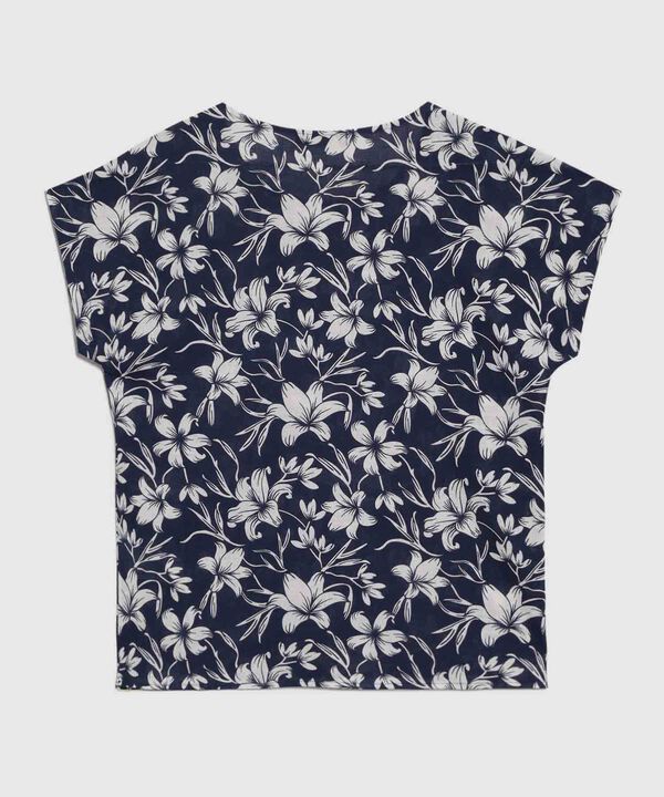 Blusa Estampada Cuello Redondo 