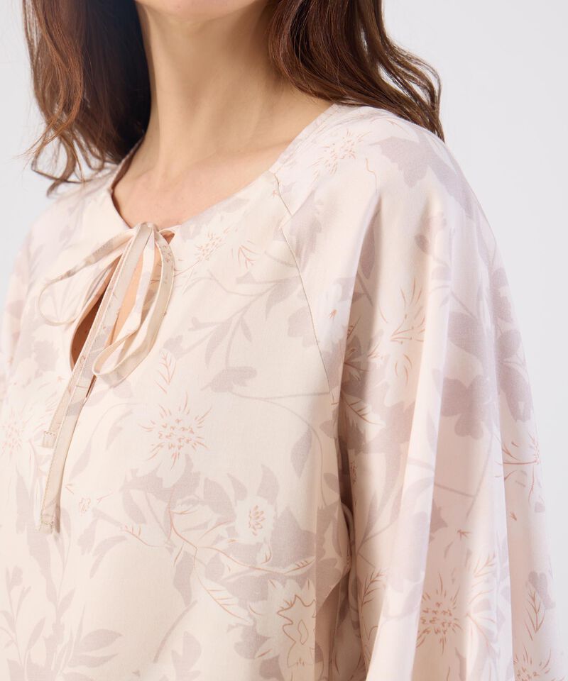 Blusa Para Mujer Lazo En Cuello Manga Corta Suelta