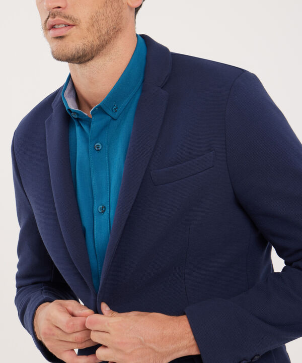 Blazer En Punto Unicolor