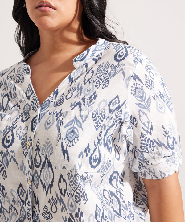 Blusa Estampada con Cuello Neru image number null