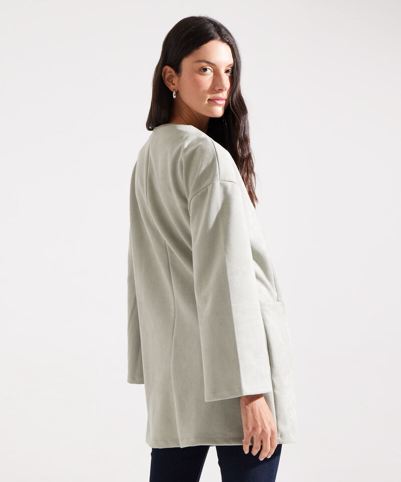 Chaqueta Larga en Suede 