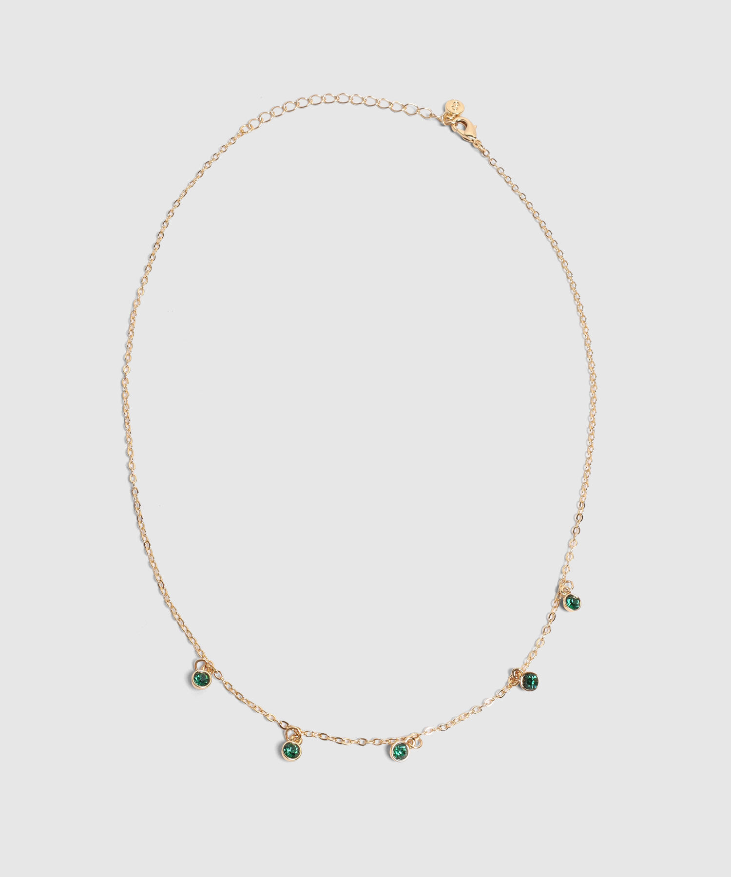 Collar Con Dijes De Cristales Circulares Mujer