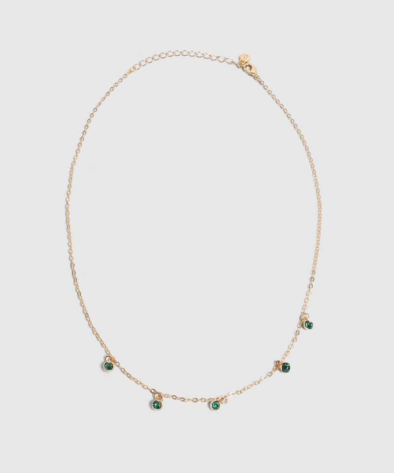 Collar Con Dijes De Cristales Circulares Mujer