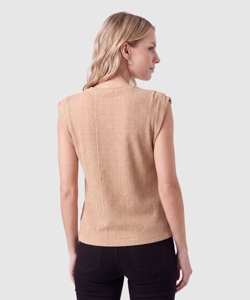 Camiseta Texturizada Sin Mangas Para Mujer