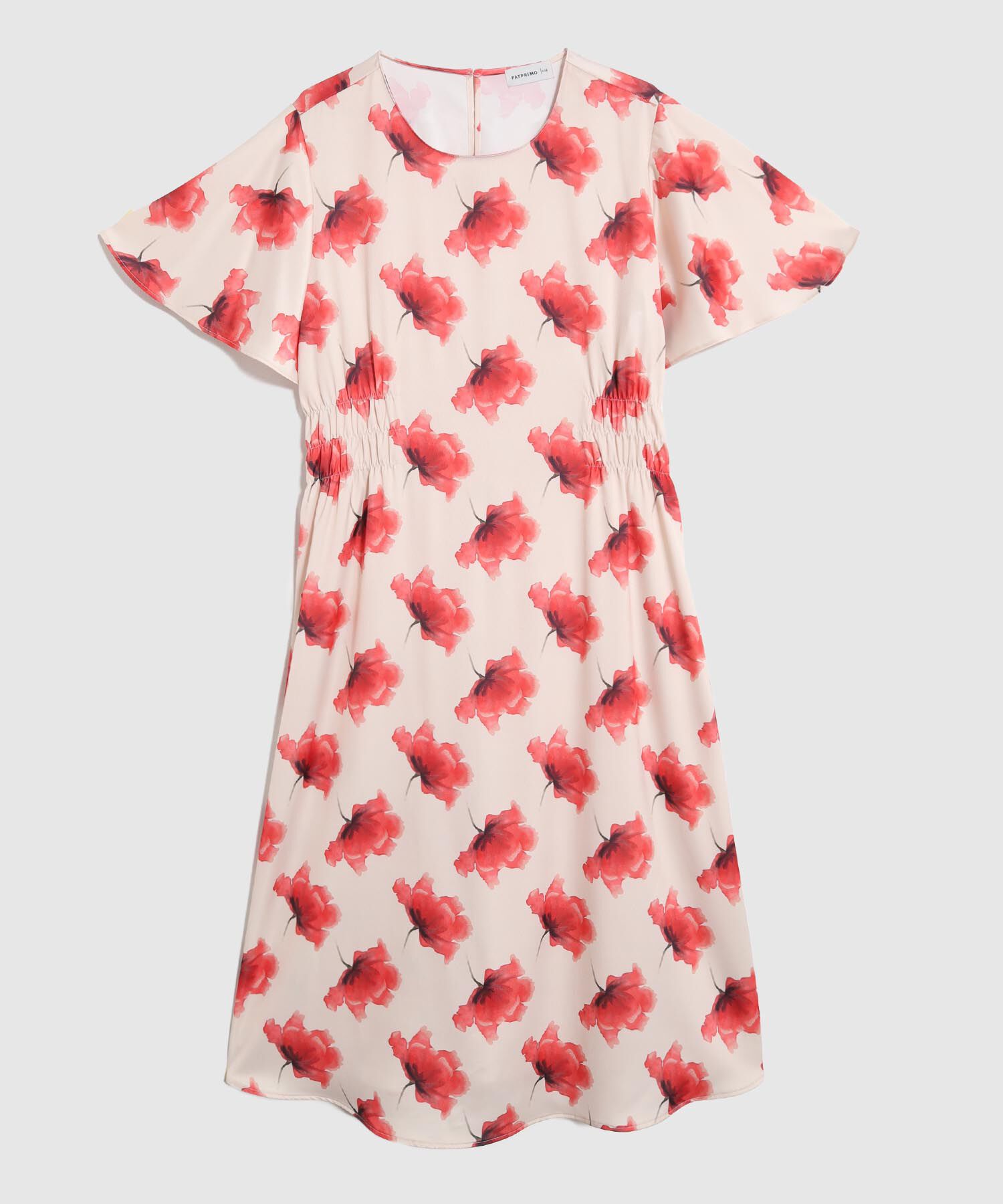 Vestido con Elástico en Cintura y Manga Mariposa Para Mujer Curvy