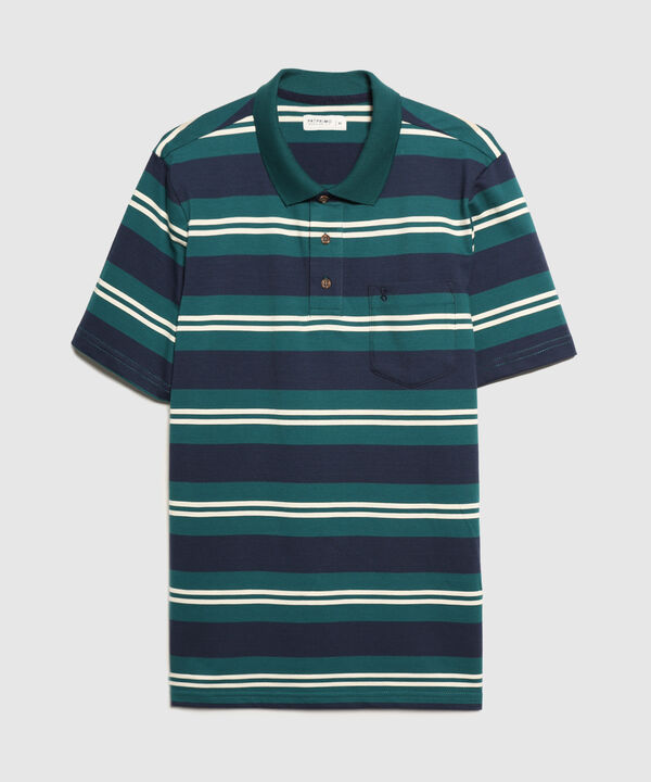 Polo Listador Cuello Tejido