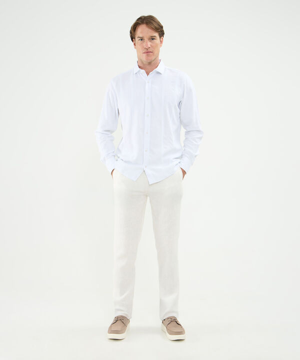 Camisa Guayabera Manga Larga Con Bordado image number null
