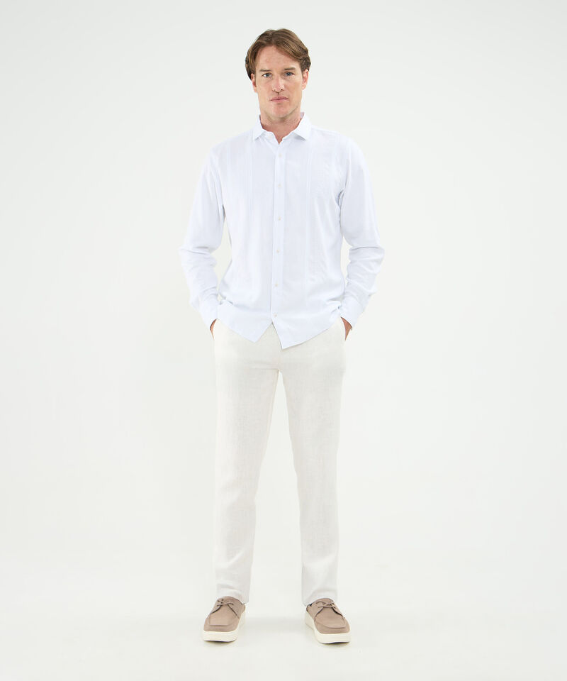 Camisa Guayabera Manga Larga Con Bordado