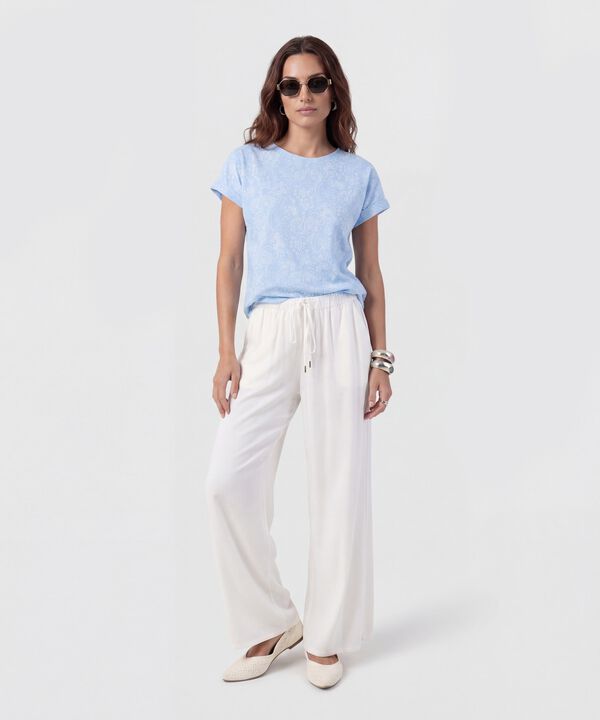 Blusa De Corte Lineal Y Manga Doblada