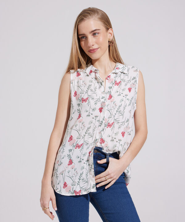 Camisa Manga Sisa Estampada