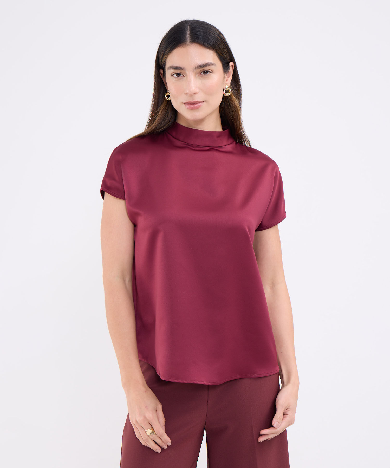 Blusa unicolor para mujer