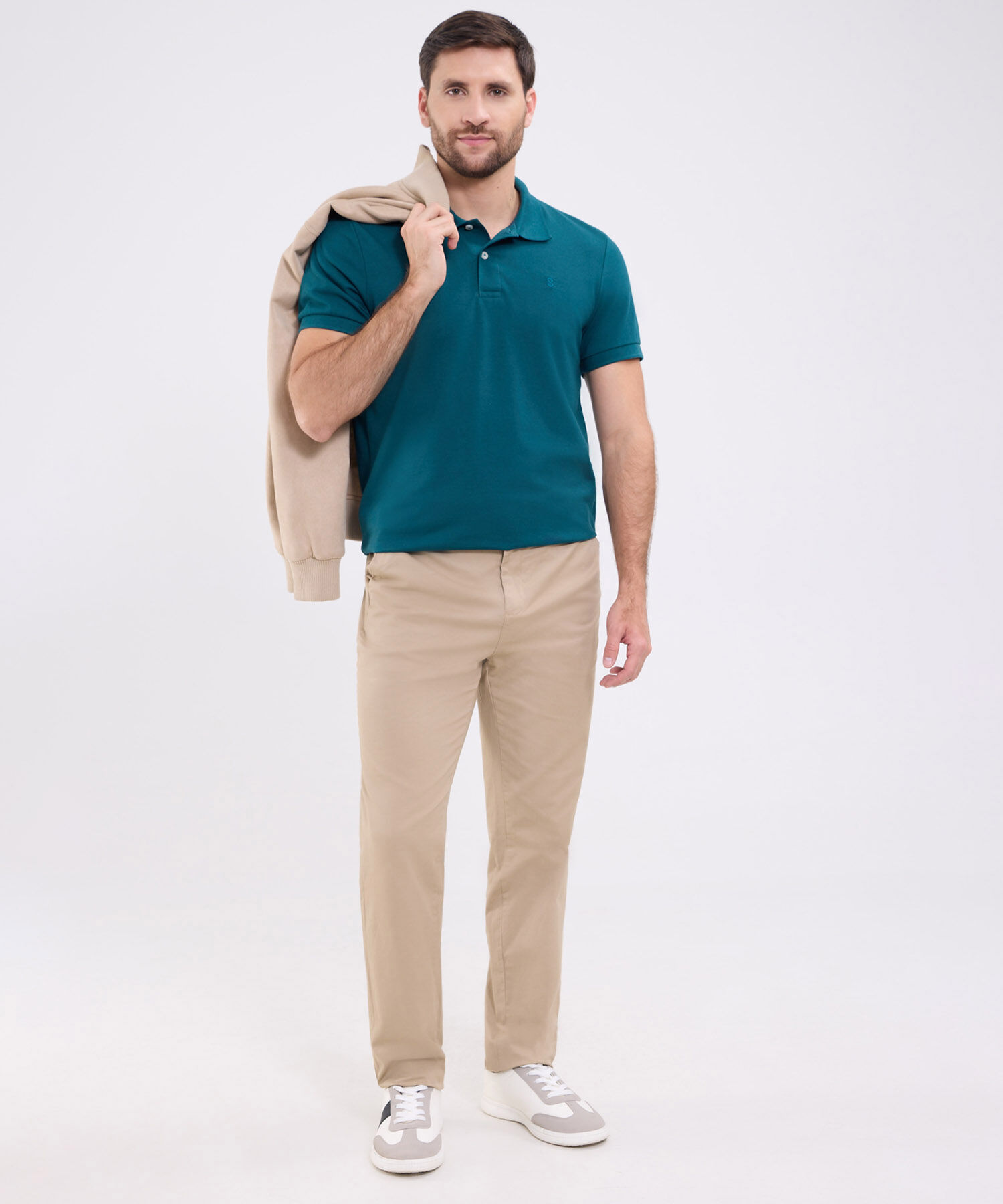 Polo Unicolor Para Hombre