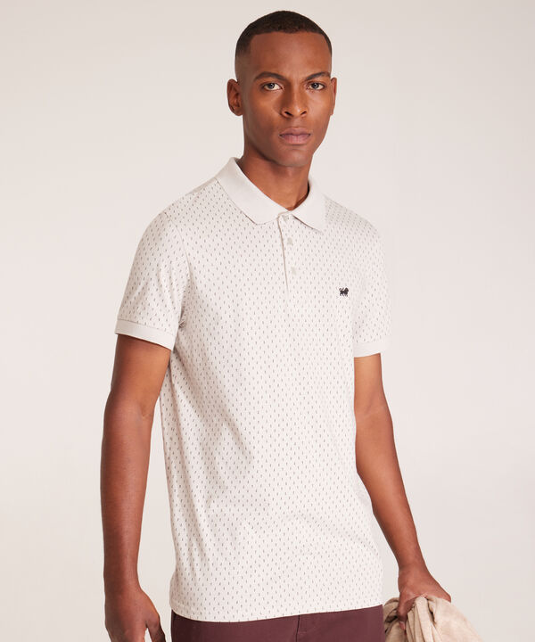 Polo Estampada Con Cuello Y Puños Tejidos Sin Bolsillo Y Silueta Slim Fit, Living Class Línea Moda