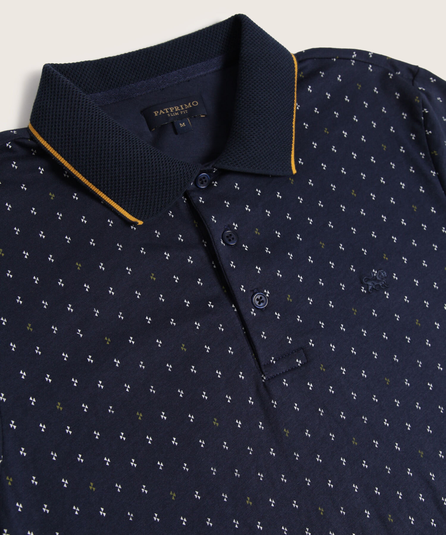 Polo Estampada Con Cuello Y Puños