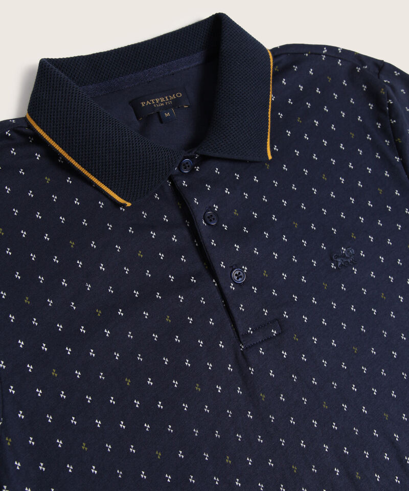 Polo Estampada Con Cuello Y Puños