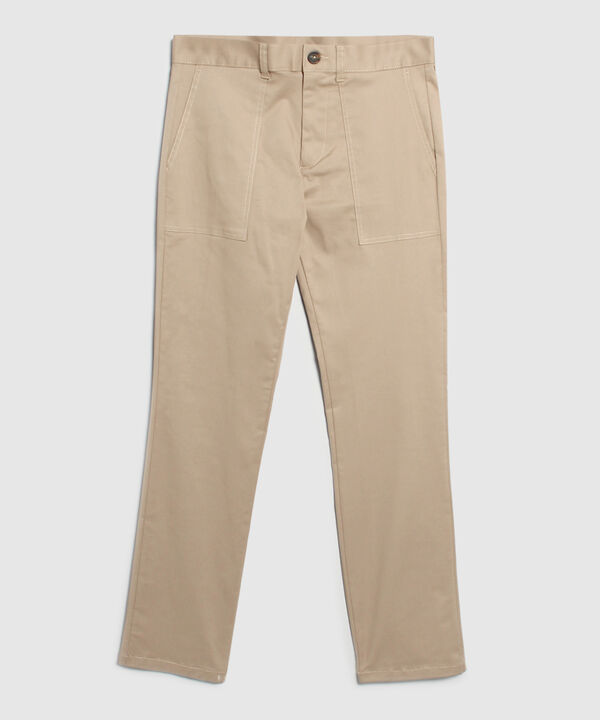 Pantalón Moda Unicolor Con Bolsillos, Silueta Regular Fit, Safari Soft Línea Moda