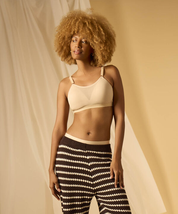 Brasier Malva Con Tull Y Copa Triangular
