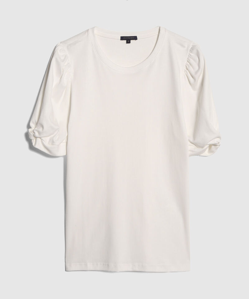 Camiseta Escote Redondo Con Detalle En Manga