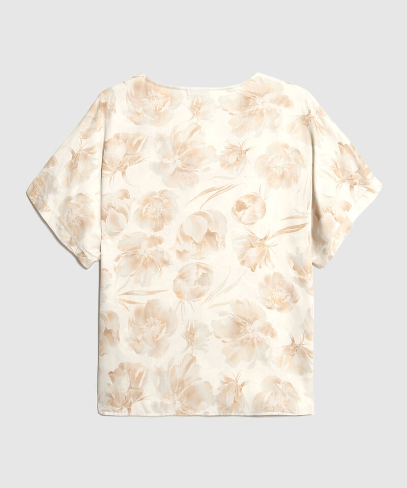 Blusa Estampada Con Abotonadura Falsa