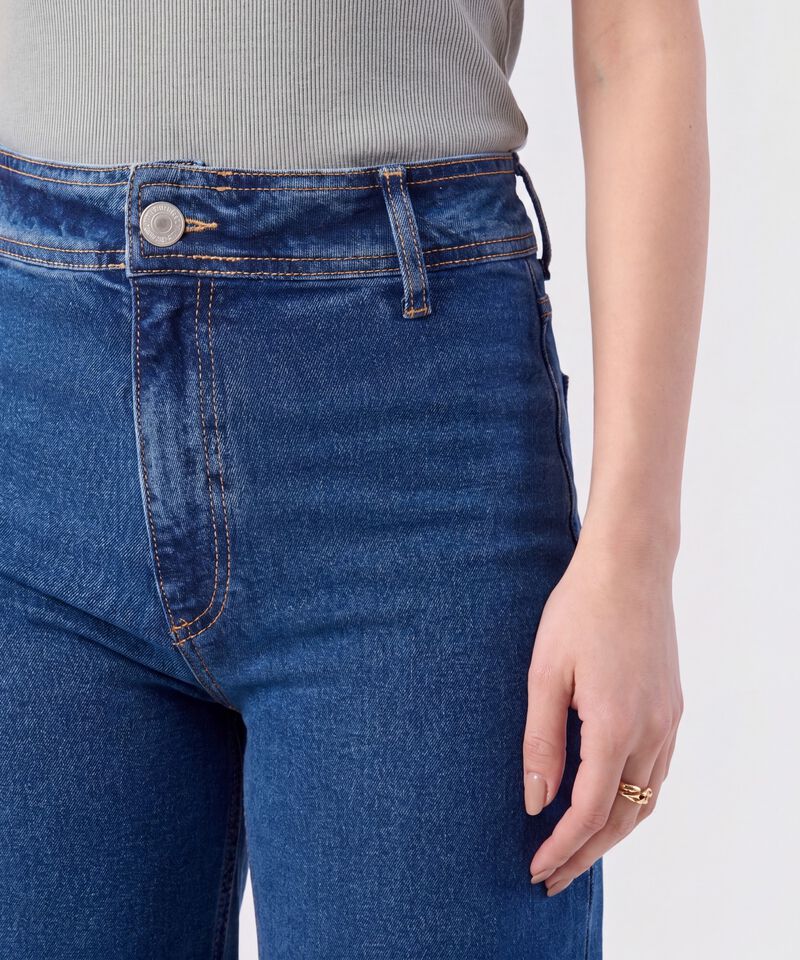 Jeans Corte Culotte de Tiro Alto para Mujer