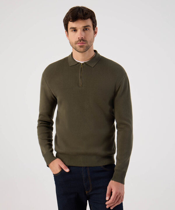 Buzo Con Cuello Y Media Cremallera Para Hombre image number null