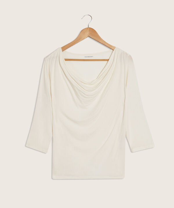 Camiseta con Cuello Drapeado
