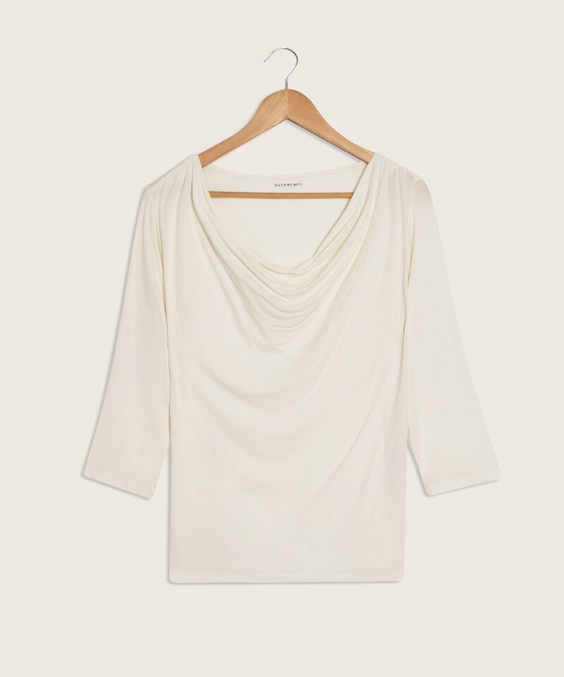 Camiseta con Cuello Drapeado