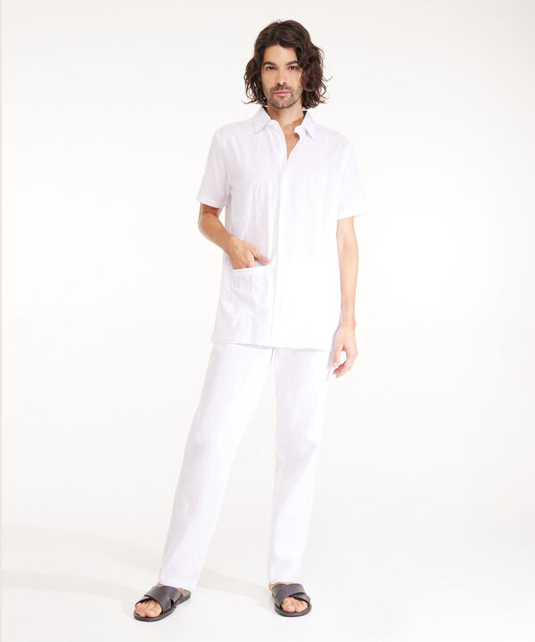 Camisa Guayabera Corta Con Bolsillo image number null