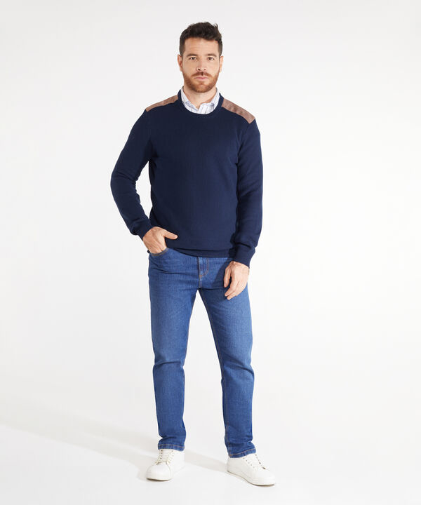 Saco Cuello Redondo Con Piezas En Hombros image number null