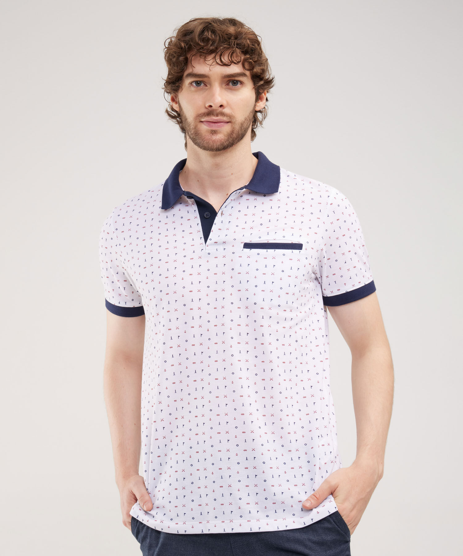 Polo Manga Corta Estampada