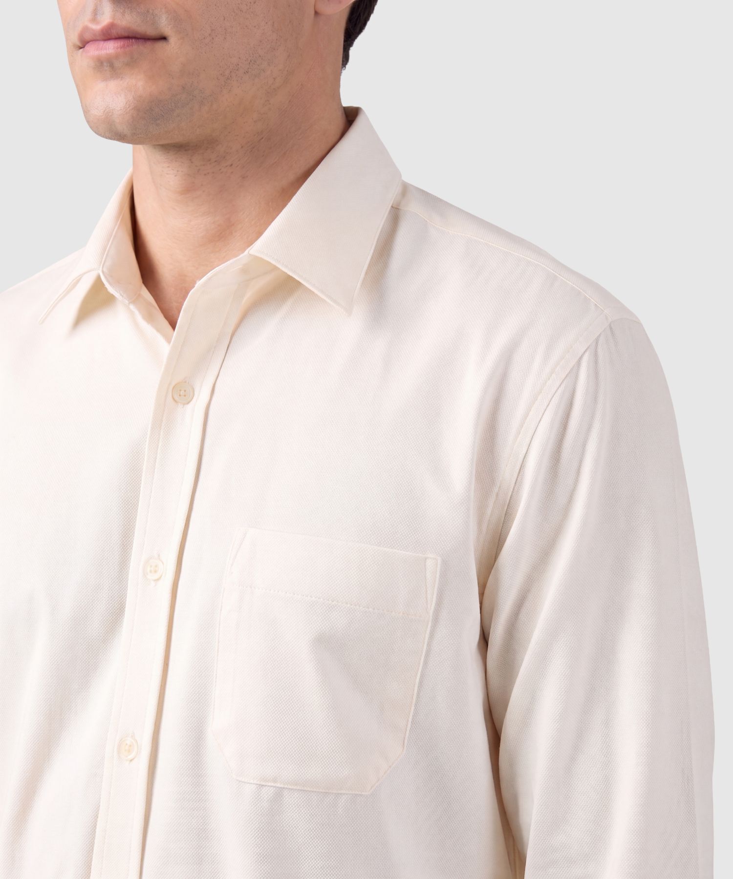 Camisa Manga Larga con Bolsillo Para Hombre