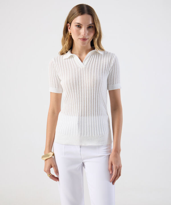 Polo Punto Calado Manga Corta Para Mujer image number null