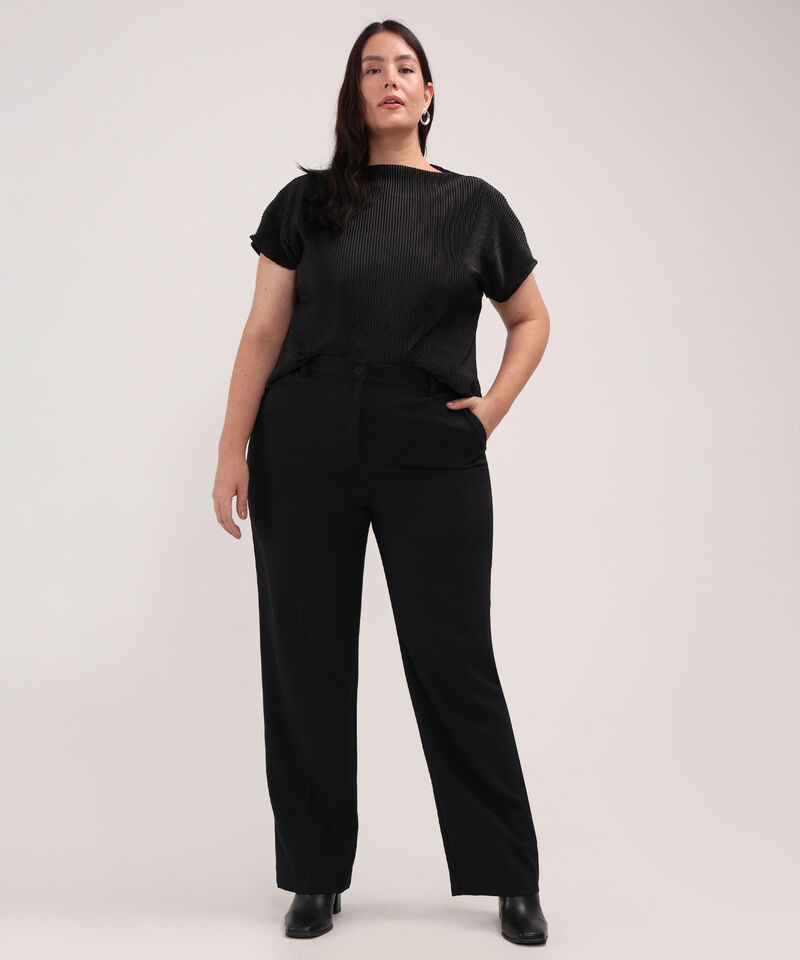 Pantalon Unicolor Encauchado En Pretina