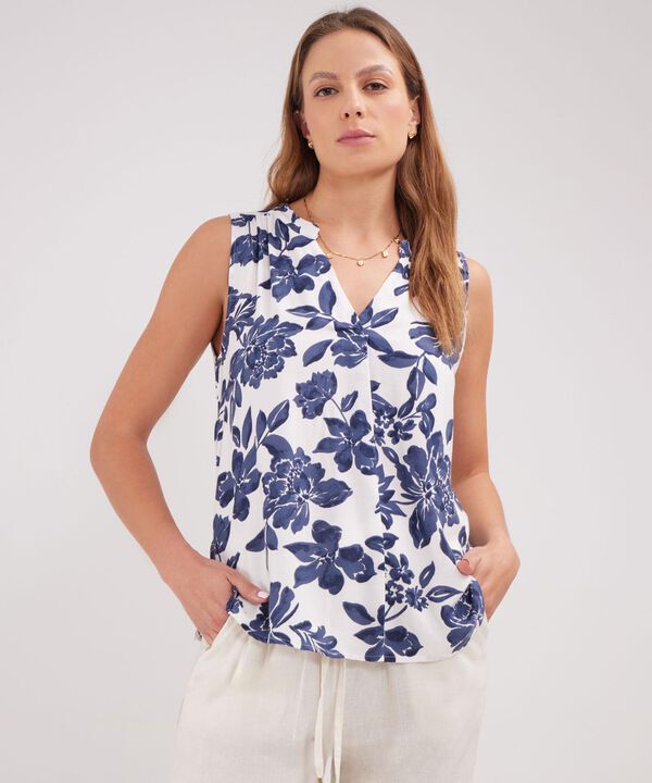 Blusa Manga Sisa Cuello Neru Estampada