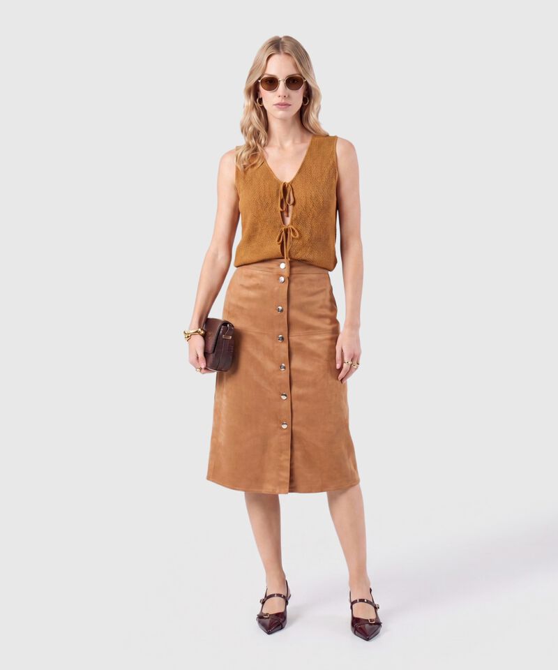 Falda Midi Abotonada para Mujer