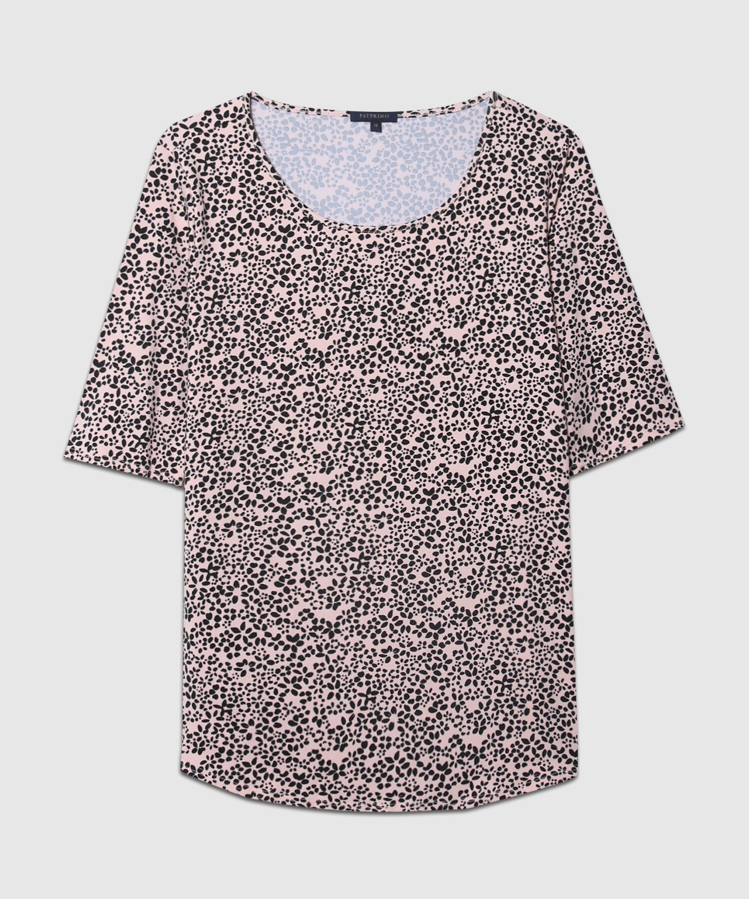 Camiseta Manga 3/4  Cuello Redondo  Estampada