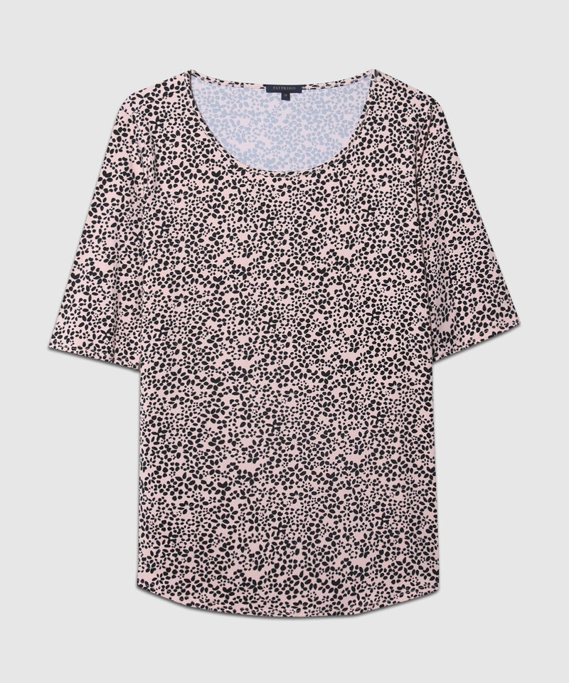 Camiseta Manga 3/4  Cuello Redondo  Estampada