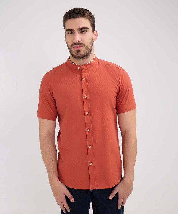 Camisa Manga Corta Unicolor Cuello Mao image number null