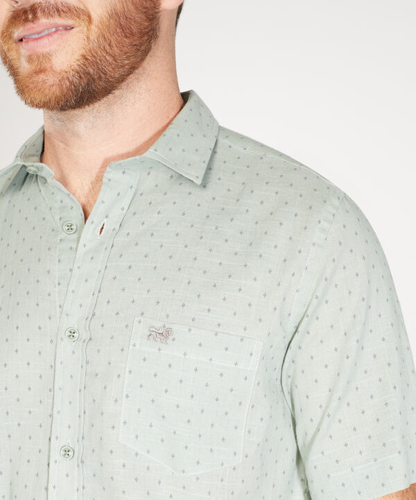 Camisa Estampada Manga Corta Con Bolsillo Y Silueta Regular Fit, Sunset Dust Línea Moda