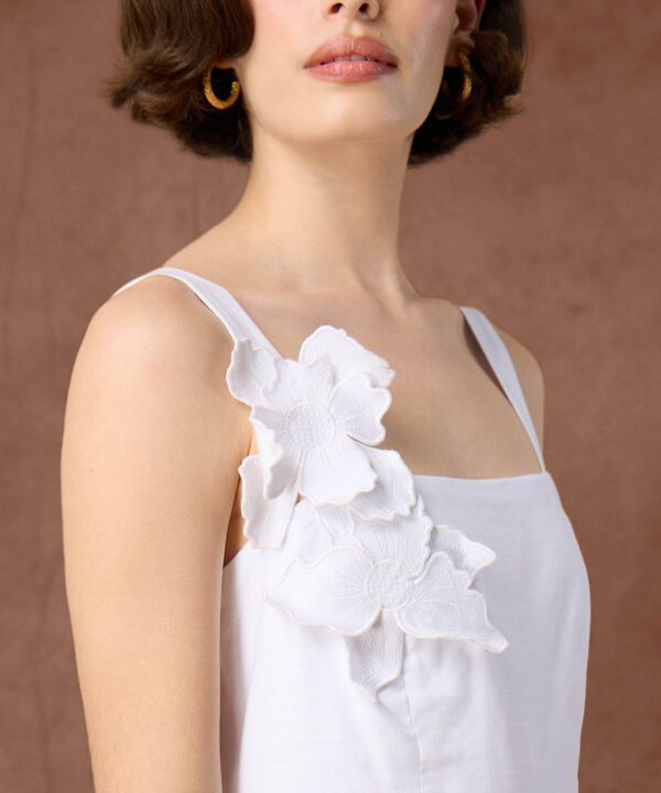 Vestido Maxi De Tirantes Mujer Detalle Floral image number null