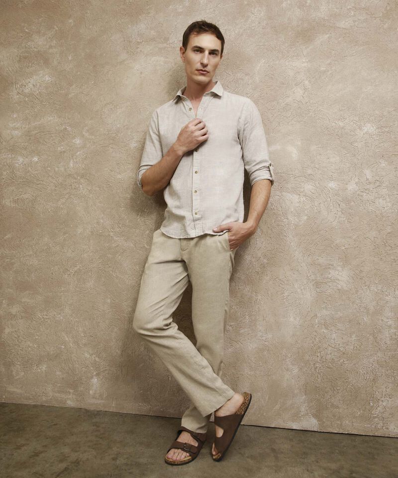 Pantalón Tipo Chino En Lino