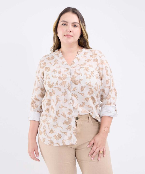 Blusa Estampada Escote en V image number null