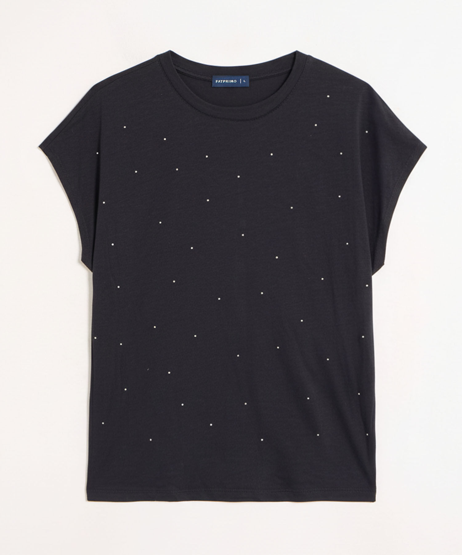 Camiseta Detalle Aplicaciones Casual Mujer