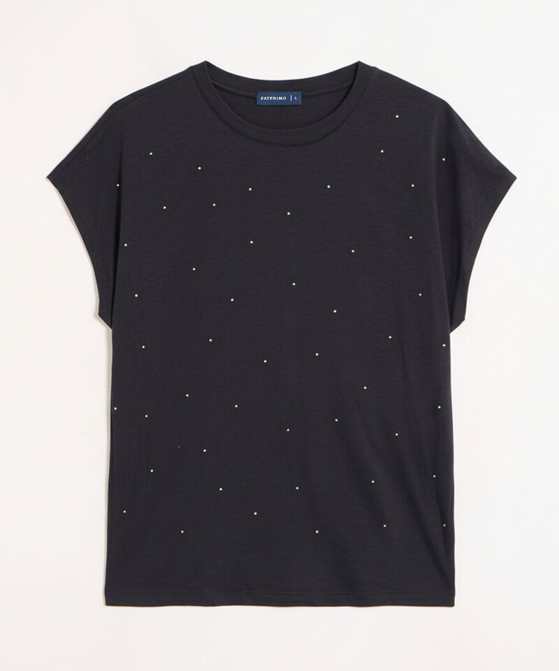 Camiseta Detalle Aplicaciones Casual Mujer