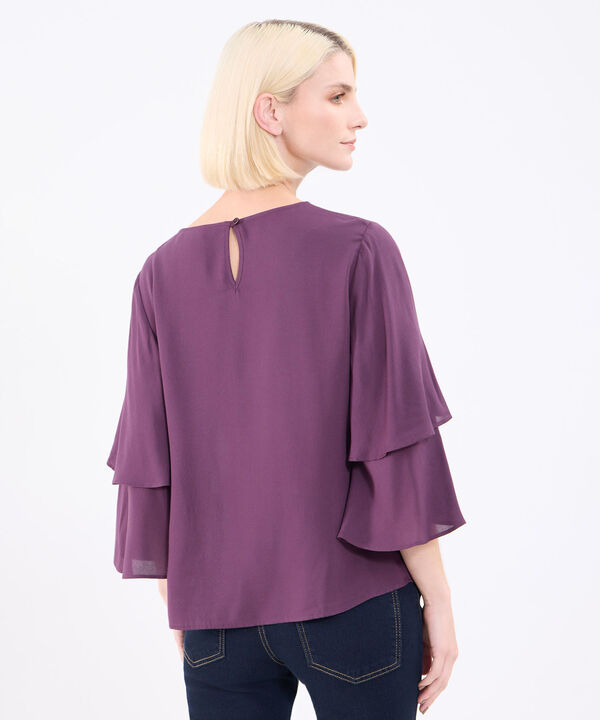 Blusa Manga 3/4 Con Capas Para Mujer