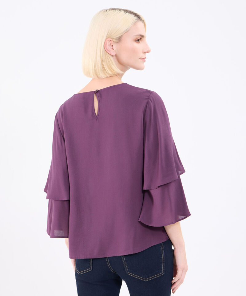 Blusa Manga 3/4 Con Capas Para Mujer