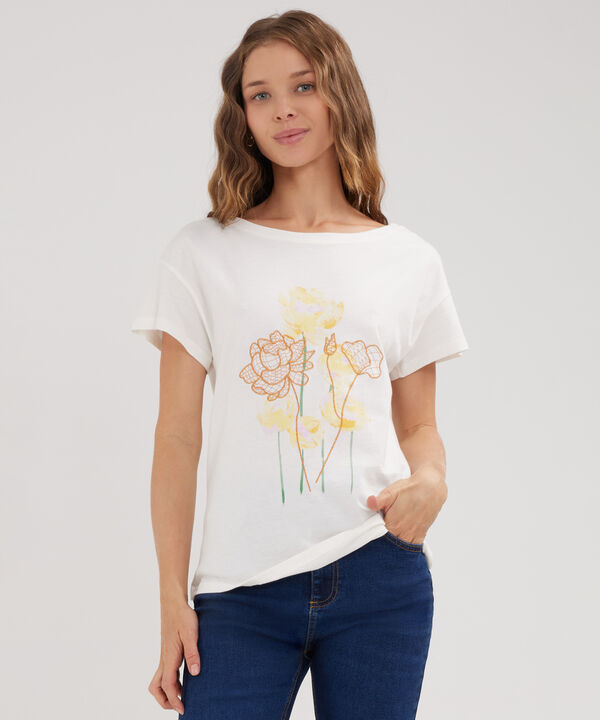 Camiseta Con Screen Y Bordado image number null