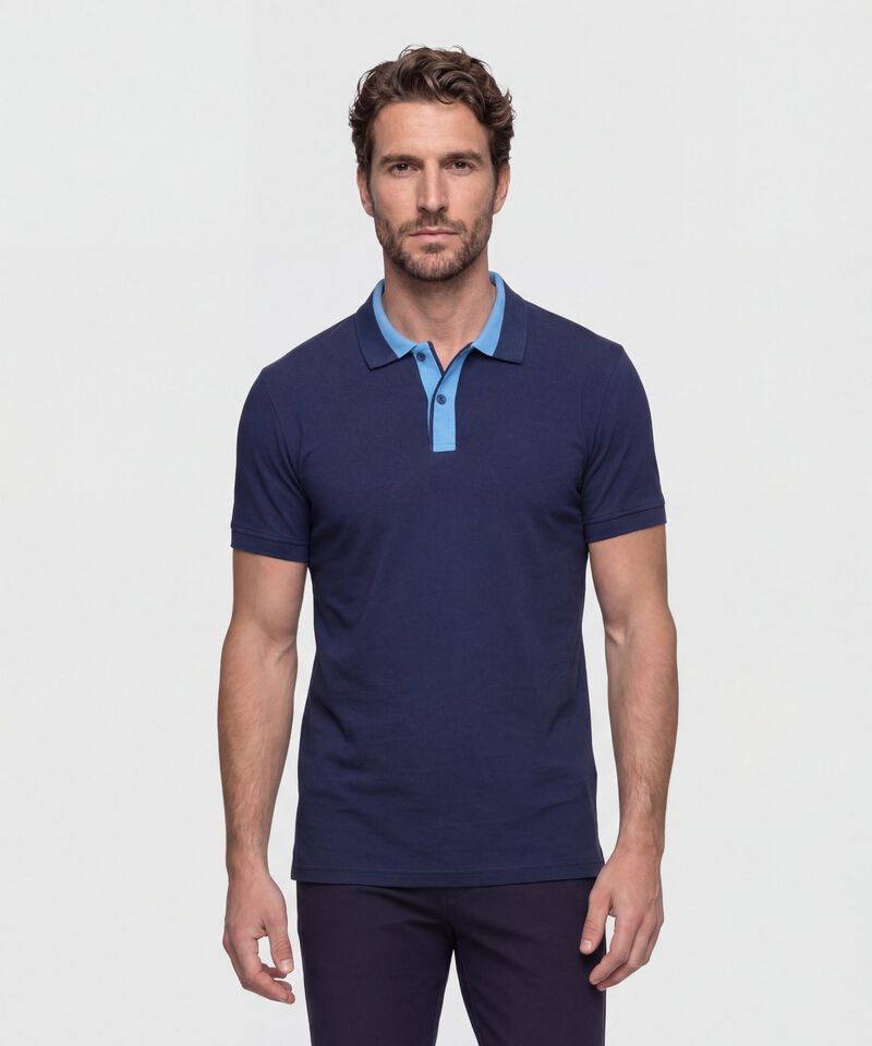 Polo Hombre con Cuello a Contraste